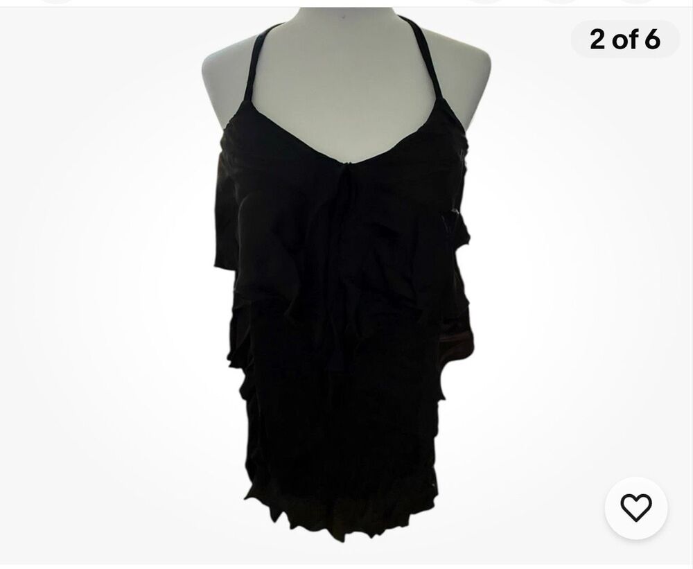 SheBird Size 4 M us 8  Black The Palma Satin Dress Built In Bra tiered